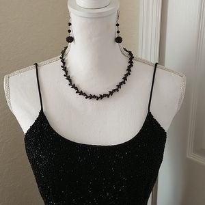 Colored necklace and earrings